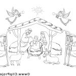 Coloriage Creche De Noel Élégant Crêche Clipart – Noël Dessins à Colorier Noël Coloriages