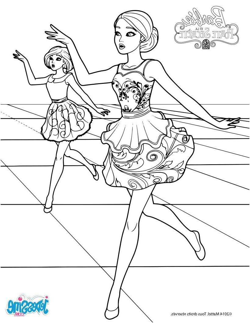 Coloriage Danseuse Inspiration Coloriage Barbie Jenna Et Samantha Au Cours De Danse