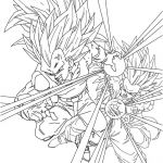 Coloriage Dbz Inspiration Facile Dragon Ball Ve A Et Goku Super Saiyan 3 Fanart