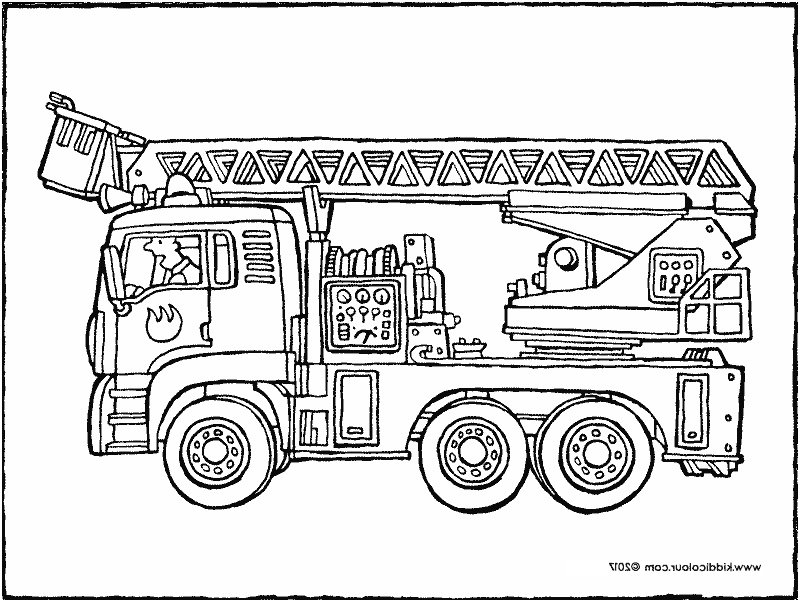 Coloriage De Camion De Pompier Meilleur De Pompier Kleurprenten Kiddicoloriage