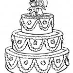 Coloriage De Mariage Élégant Un Gâteau De Mariage à Colorier Et à Imprimer
