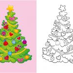 Coloriage De Noel Sapin Inspiration Coloriage Avec Modèle Un Sapin De Noël Décoré