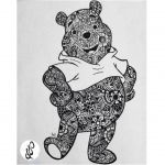 Coloriage Disney Adulte Élégant Floral Pooh Bear