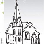 Coloriage Eglise Luxe Silhouette D église Libres De Droits Image
