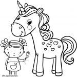 Coloriage Enfant Fille Luxe Coloriage Licorne Fille Enfant Jecolorie
