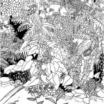 Coloriage Foret Tropicale Élégant Illustration Numérique à Télécharger " Forêt Tropical