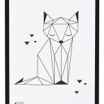 Coloriage Geometrique Inspiration Lilipinso Kinderzimmerbild Origami Fuchs Schwarz Weiß
