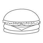 Coloriage Hamburger Meilleur De Hamburger Est Un Coloriage De Plats à Imprimer