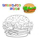 Coloriage Hamburger Nice Hamburger Livre De Coloriage Illustration De Vecteur