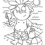 Coloriage Hawaii Luxe Playing Sand Castle At Hawaiian Beach Coloring Page Netart