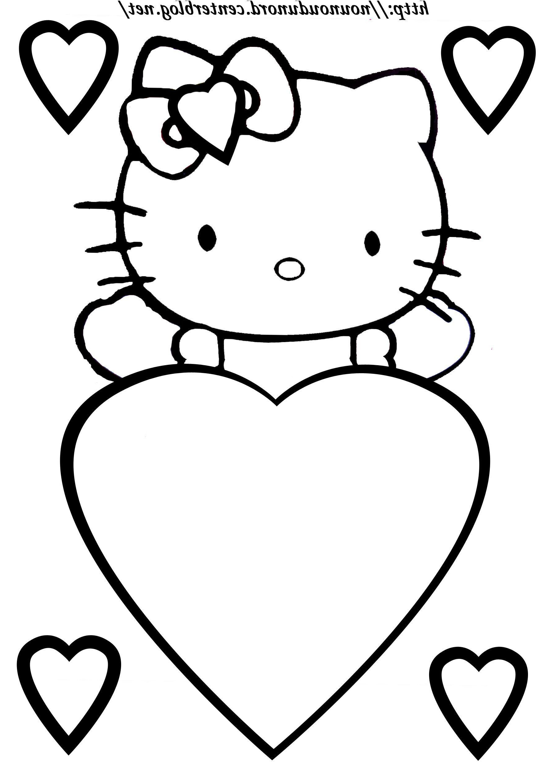 Coloriage Hello Kitty Coeur Génial Coloriage Coeurs St Valentin Page 2