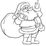 Coloriage Joyeux Noel Pere Noel Nice Un Joyeux Père Noël Avec Sa Hotte Sur Le Dos à Colorier