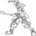 Coloriage Kingdom Hearts Unique Sora Fighting Skills Coloring Page Netart