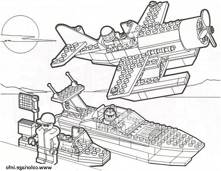 Coloriage Légo Nice Coloriage Lego City sousmarin Bateau Jet Dessin