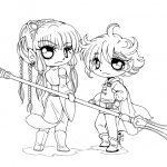 Coloriage Manga Elfes Nice Chibi Elves Lineart By Yampuff