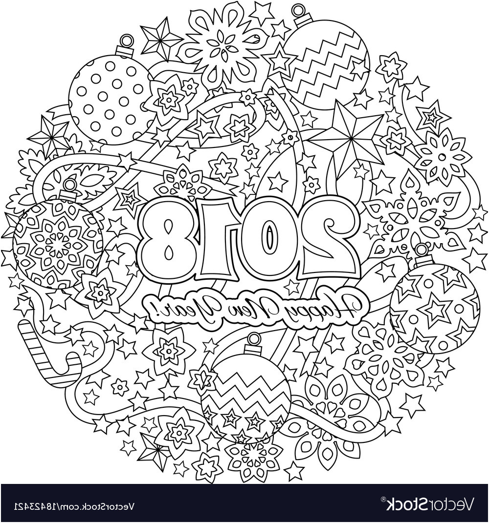 Coloriage Nouvel An 2019 Meilleur De New Year Mandala With Numbers 2018 On Winter Vector Image