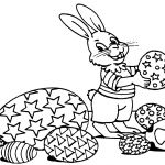Coloriage Paques Facile Nice Coloriage Lapin Paques Oeufs Jecolorie