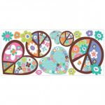 Coloriage Peace And Love Nice Stickers Signe Peace And Love Coeurs & Fleurs Géant