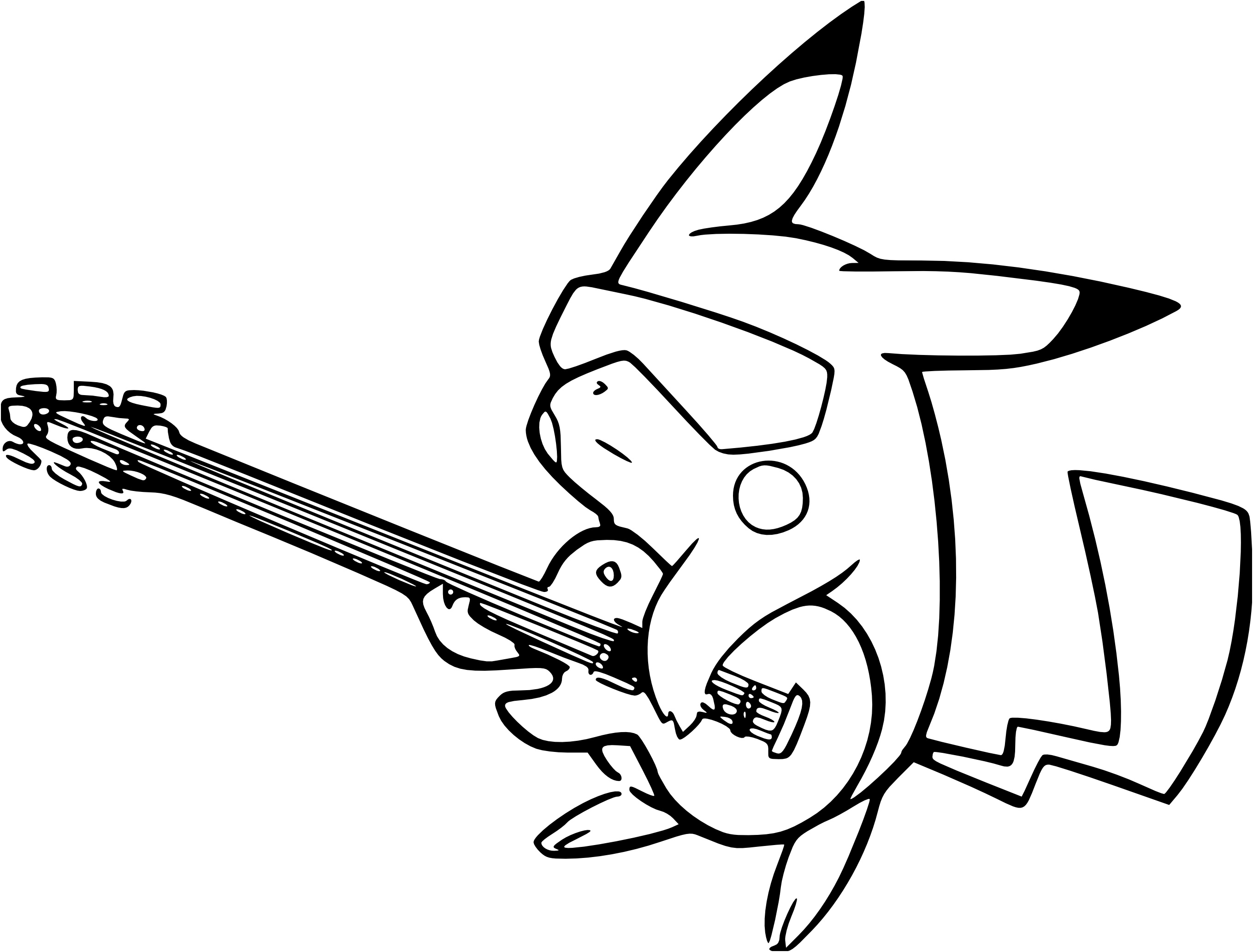 Coloriage Pokemon Gratuit Inspiration Coloriage Pikachu Avec Une Guitare à Imprimer
