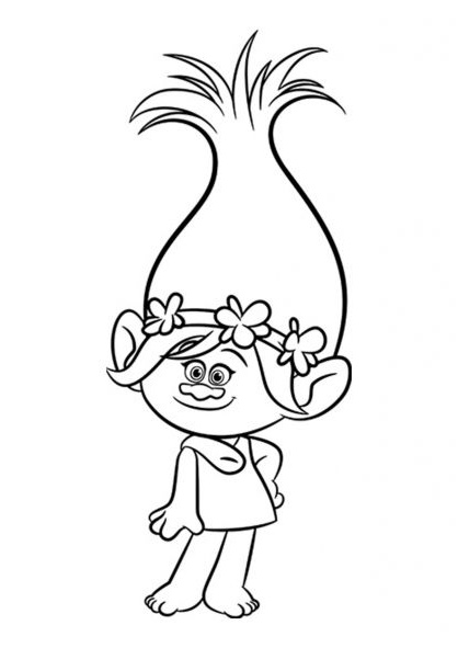 Coloriage Poppy Luxe Coloriage Les Trolls Poppy toujours souriante