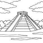 Coloriage Pyramide Nice Coloriage De Pyramide De Chichén Itzá Pour Colorier
