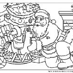 Coloriage Sapin De Noel Avec Des Cadeaux Nouveau Coloriage De Noel Le Père Noël Pose Les Cadeaux Au Pied