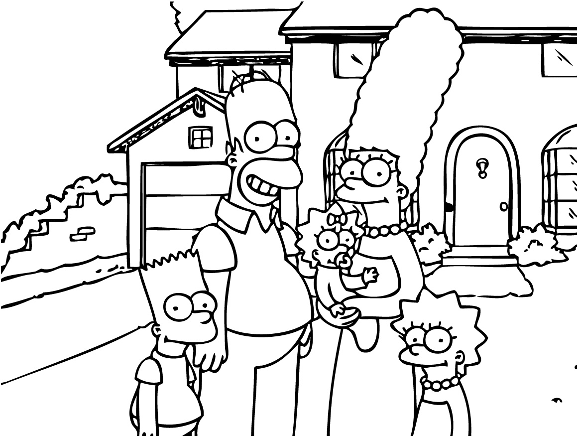Coloriage Simpson Unique Simpsons Bart Homer Marge Lisa 2 Coloriage Simpsons