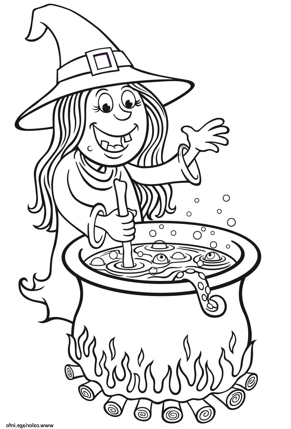 Coloriage sorcier Nice Coloriage La sorciere Et son Chaudron Dessin