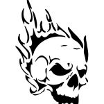 Coloriage Tete De Mort Avec Flamme Élégant Pochoir Tatouage Temporaire Tete De Mort Flamme 9 Unik