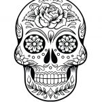 Coloriage Tete De Mort Avec Flamme Inspiration Squelette Sucre Roses Fleurs Halloween