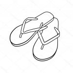 Coloriage Tong Élégant Рисунок обувь Летняя обувь рисунок мультфильм шлепки