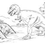 Coloriage Tyrannosaure Nouveau Tyrannosaurus Chasing Trachodons Coloring Page