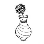 Coloriage Vase Élégant Coloriage De Chrysanthemum Dans Un Vase Pour Colorier