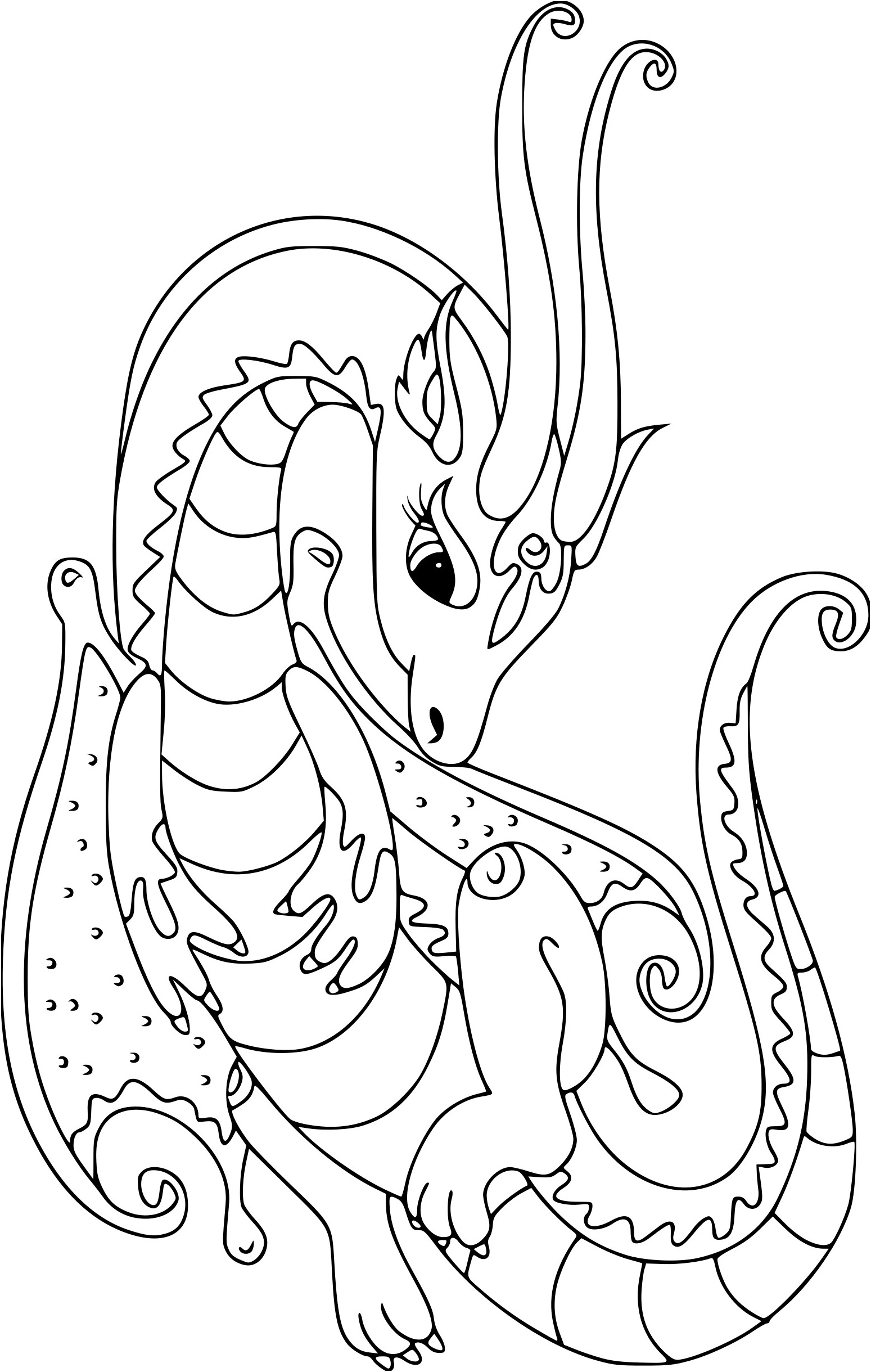 Dragons Coloriage Luxe Coloriage Dragon Pour Fille à Imprimer