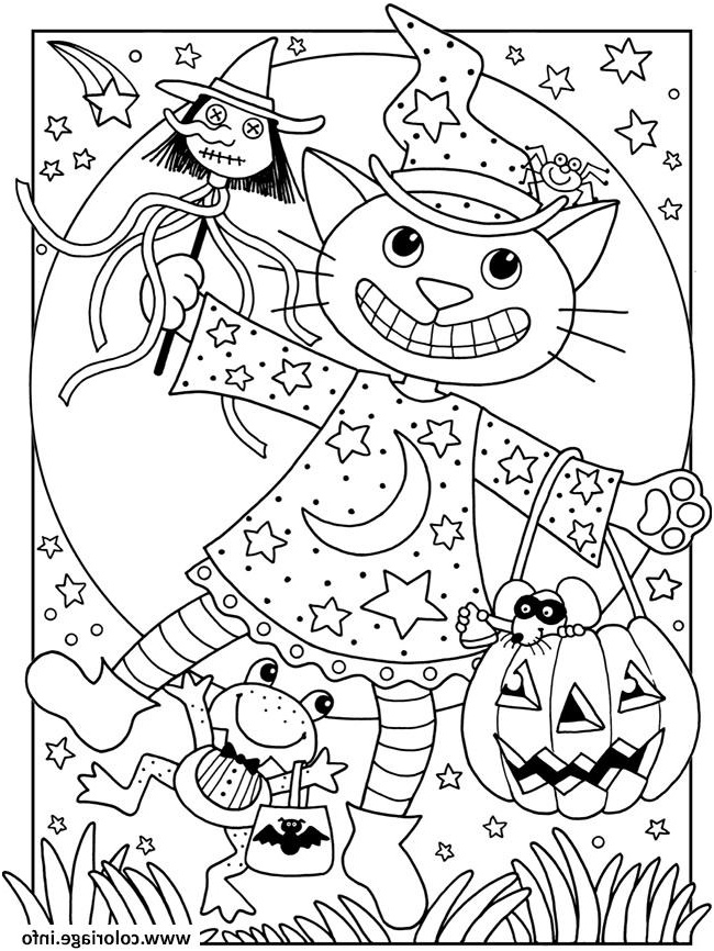 Halloween Coloriage Luxe Coloriage Halloween Facile Chat Citrouille Jecolorie