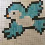 Pixel Coloriage Inspiration Oiseau Bleu Dessin