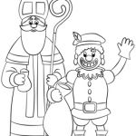 Saint Nicolas Coloriage Nice Zwarte Piet And St Nicholas Coloring Page