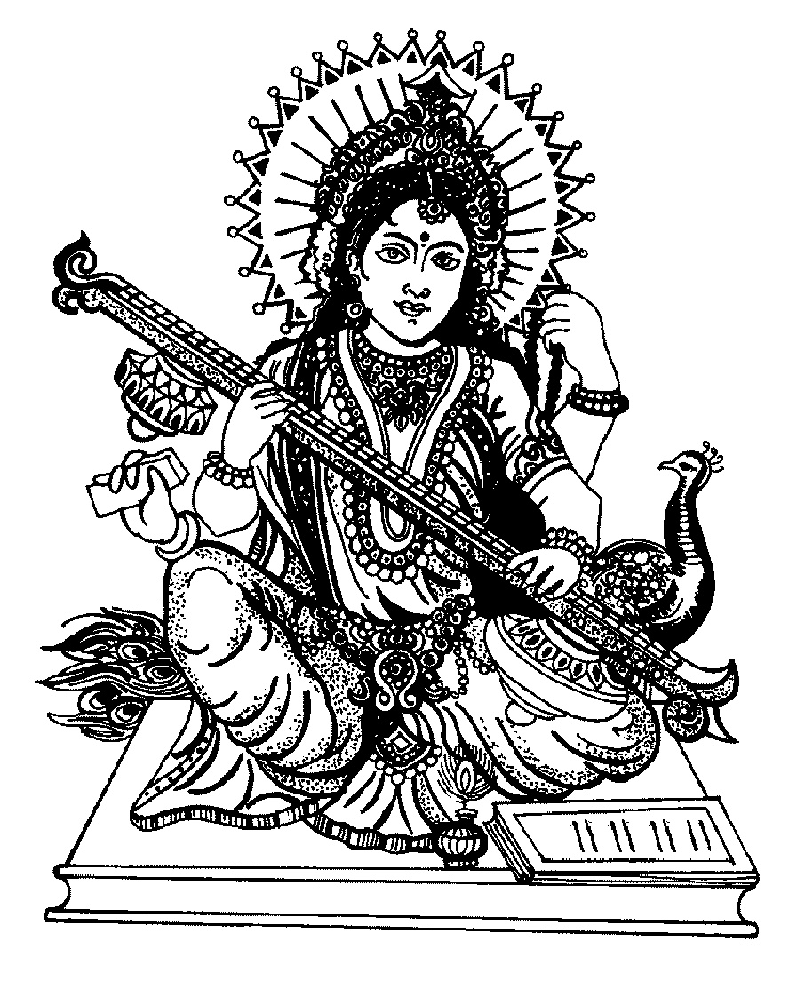 Coloriage Indienne Luxe India Saraswati 4 India Adult Coloring Pages