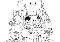 Coloriage Kawaii Fille Nice Coloriage Coloring Cupcake Fille Kawaii