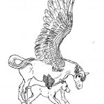 Coloriage Pégase Nice Pegasus With His Son