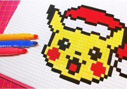 Coloriage Pikachu Noel Meilleur De Christmas Pixel Art How to Draw Santa Claus Pikachu