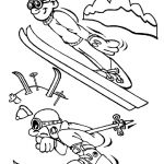 Coloriage Skieur Luxe Skiing Fun Coloring Page