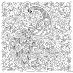 Coloriage Anti Stress Unique Peacock In Zen Style Adult Antistress Coloring Page Stock