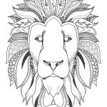 Coloriage Lion Facile Nouveau Image Félin Tête De Lion Coloriage Pour Adulte à Imprimer