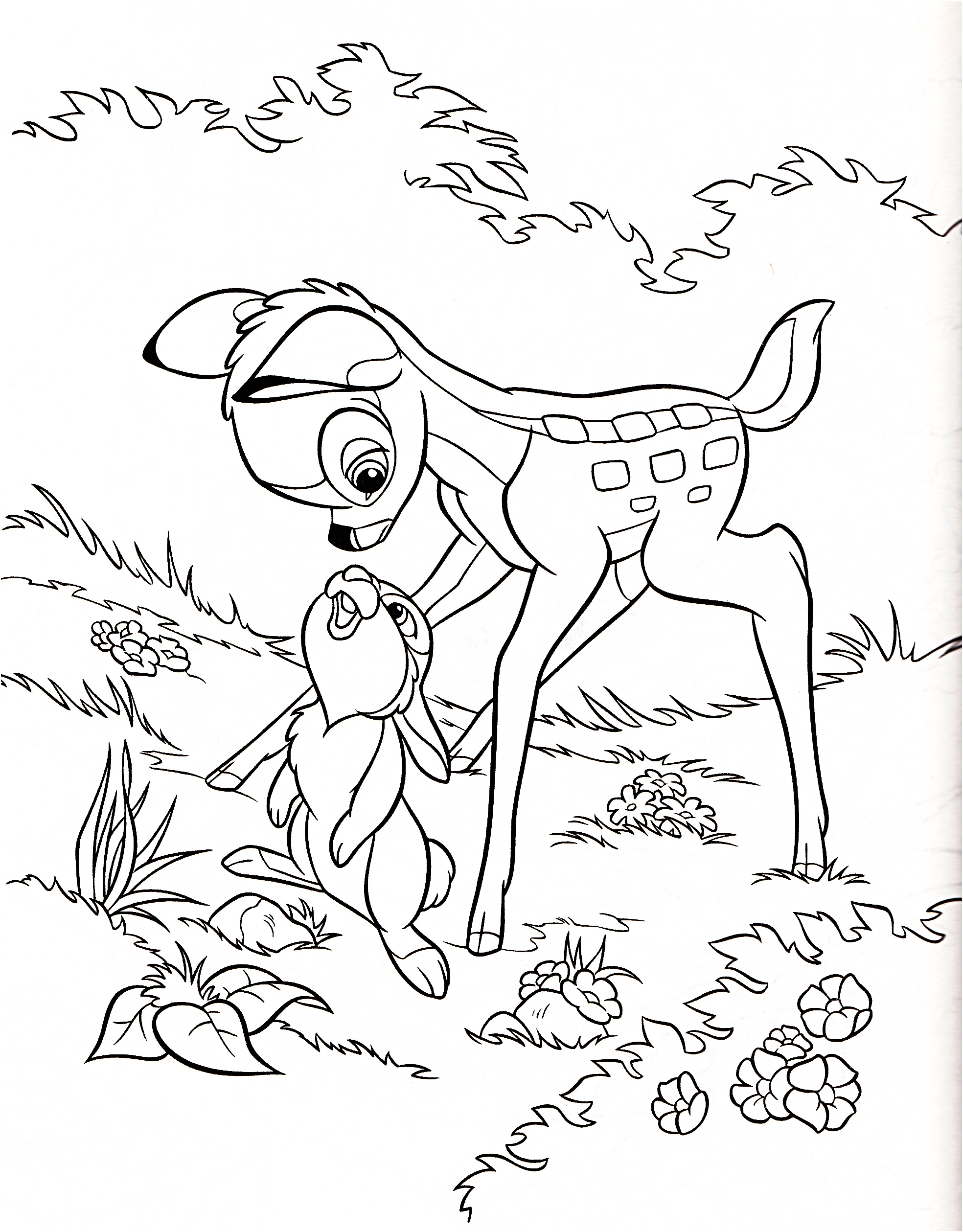 walt disney coloring pages bambi thumper photo