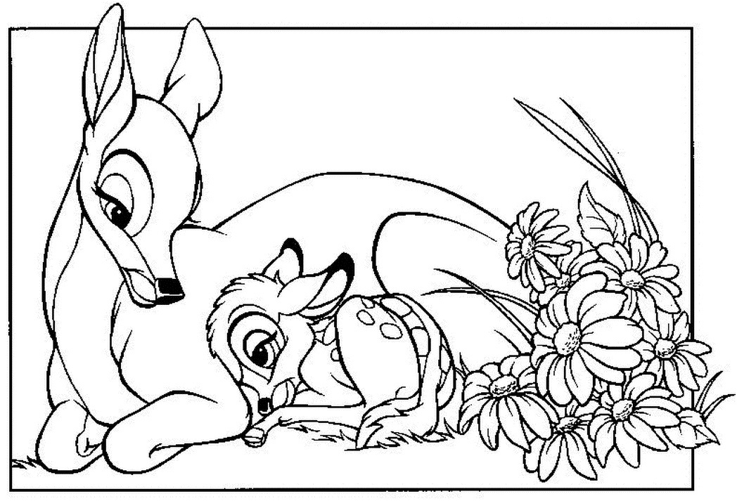 coloring page bambi pages
