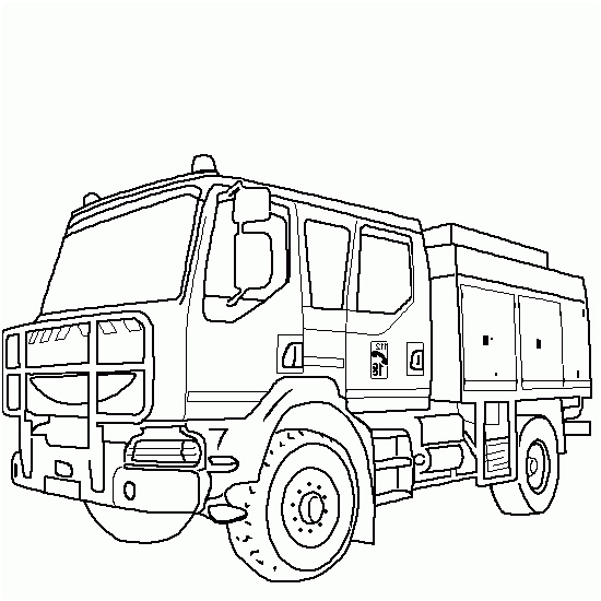 camion de pompier a colorier