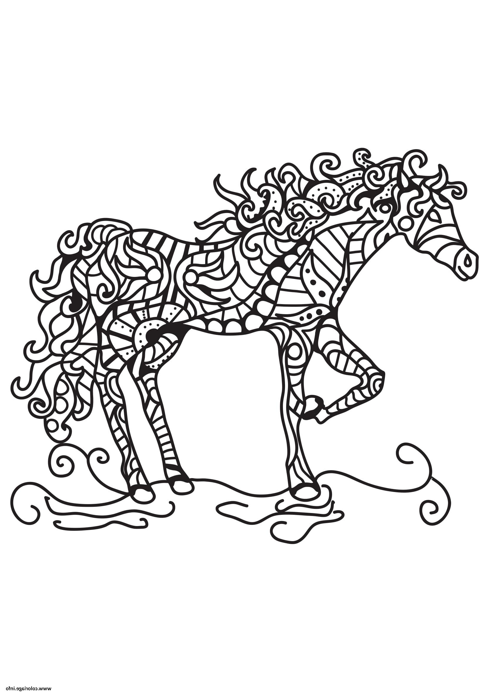 adulte cheval antistress 05 coloriage