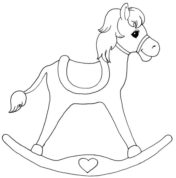 how to draw rocking horse
