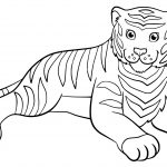 Coloriage Animaux Jungle Imprimer Frais Coloriage Adorable Tigre Qui Se Repose Dessin Animaux De La Jungle à
